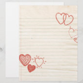 Papier Lettre d'amour Doodle Bloc-notes (Devant / Derrière)