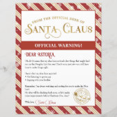 Papier Lettre d'avertissement père Noël Noël personnalisé (Devant)