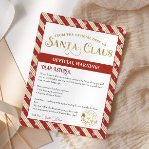 Papier Lettre d'avertissement père Noël Noël personnalisé