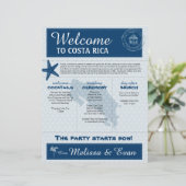 Papier Lettre de bienvenue du Mariage bleu pour le Costa (Debout devant)