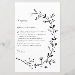 Papier Lettre de bienvenue du Mariage de défilement de vi