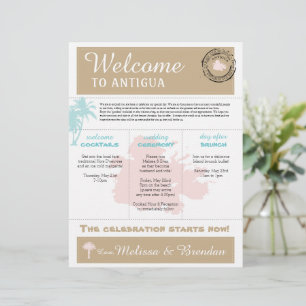 Papier Lettre de bienvenue du Mariage Palm Tree pour Anti