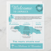 Papier Lettre de bienvenue du Mariage Palm Tree pour la J (Devant / Derrière)