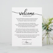 Papier Lettre de bienvenue du week-end mariage (Debout devant)
