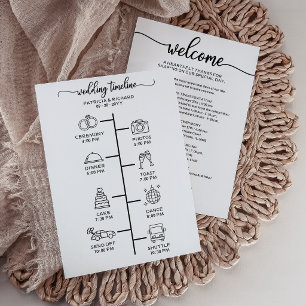 Papier Lettre de bienvenue et icône de mariage minimalist