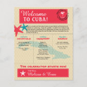 Papier Lettre de bienvenue mariage pour Cuba Turquoise ro (Devant)