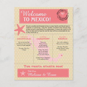 Papier Lettre de bienvenue mariage pour Riviera Maya Mexi