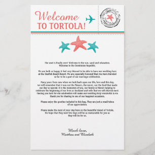 Papier Lettre de bienvenue mariage pour Riviera Maya Mexi