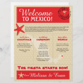 Papier Lettre de bienvenue pour le mariage au Mexique (Devant / Derrière)