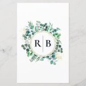Papier Lettre de bienvenue pour mariage au eucalyptus (Dos)
