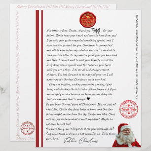 Papier Lettre de confirmation du Père Noël pour l'enfant