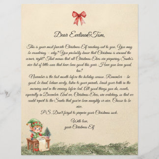 Papier Lettre de l'elfe de Noël