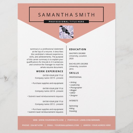 Papier Lettre de motivation CV professionnel (Devant)