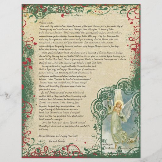 Papier Lettre de Noël Angel vintage (Devant)