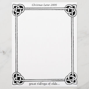 Papier Lettre de Noël celtique Noeuds Vintage 2009