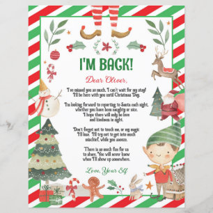 Papier Lettre de Noël d'arrivée de retour de l'elfe migno