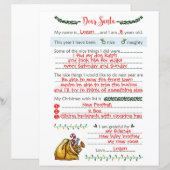 Papier Lettre de Noël de Père Noël stationnaire (Devant / Derrière)