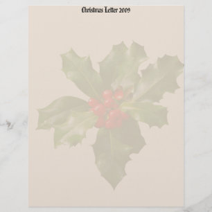 Papier Lettre de Noël Holly & Berries 2009 en-tête