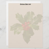 Papier Lettre de Noël Holly & Berries 2009 en-tête (Devant / Derrière)