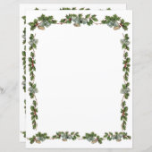 Papier Lettre de Noël Holly et Bells (Devant / Derrière)