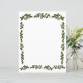 Papier Lettre de Noël Holly et Bells (Debout devant)