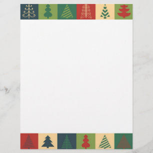 Papier Lettre de Noël Papier-Arbres de Noël