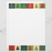 Papier Lettre de Noël Papier-Arbres de Noël (Devant / Derrière)