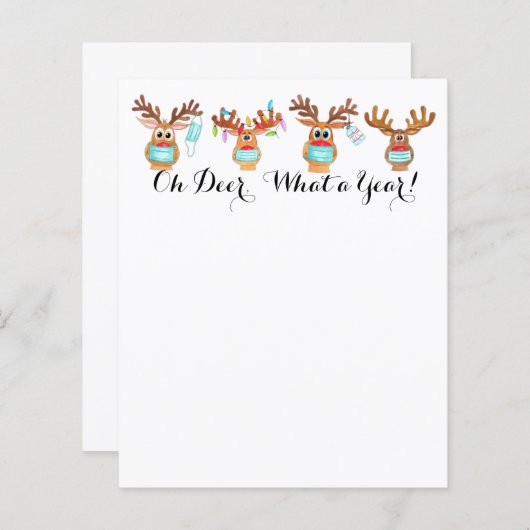 Papier Lettre de Noël Rudolph Visage Masqué Reinder (Devant / Derrière)