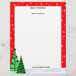 Papier Lettre de Noël / Vacances personnalisées Stationna