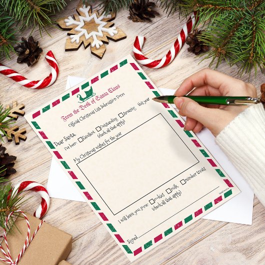 Papier Lettre de Noël vintage à Père Noël