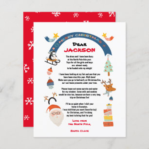 Papier Lettre de Père Noël du Pôle Nord Noël