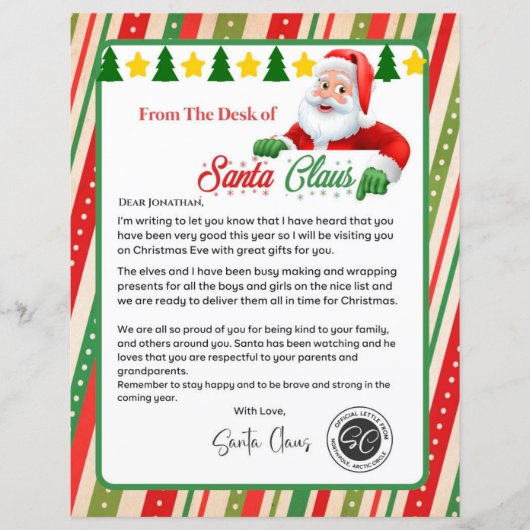 Papier Lettre de Père Noël Northpole Mail (Devant)