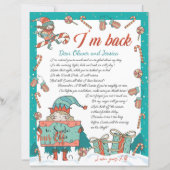 Papier Lettre de retour Elfe Noël Invitation (Devant)