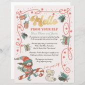 Papier Lettre de retour Elfe Noël Invitation (Devant / Derrière)