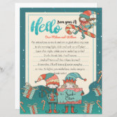 Papier Lettre de retour Elfe Noël Invitation (Devant / Derrière)