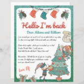 Papier Lettre de retour Elfe Noël Invitation (Devant / Derrière)