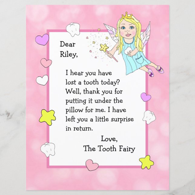 Papier Lettre de Tooth Fairy (Devant)