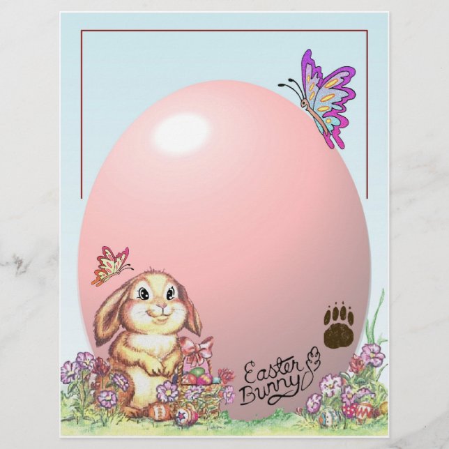 Papier Lettre Du Lapin De Pâques (Devant)