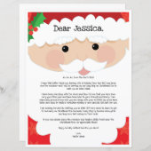 Papier Lettre Du Père Noël (Devant / Derrière)