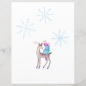 Papier Lettre du Père Noël aquarelle neige (Dos)