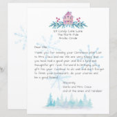 Papier Lettre du Père Noël aquarelle neige (Devant / Derrière)