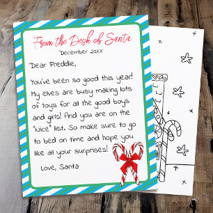 Papier Lettre du Père Noël Clause Noël de l'enfant