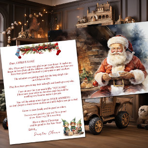 Papier Lettre du Père Noël Elves Stockings Garland