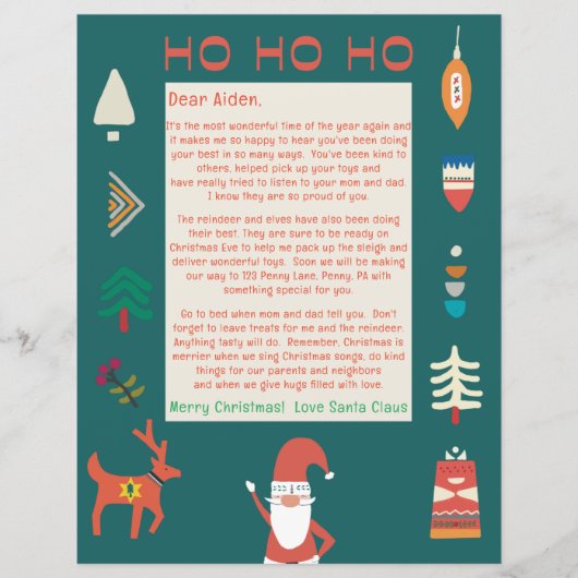 Papier Lettre du Père Noël Ho Ho Ho Nordic Père Noël (Devant)