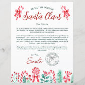 Papier Lettre enfant aquarelle de Père Noël (Devant)