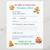 Papier Lettre enfant personnalisable à Père Noël (Devant)