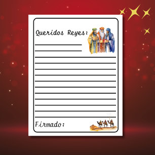 Papier Lettre espagnole blanche aux sages - Los Reyes
