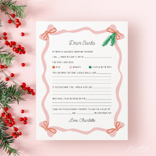 Papier Lettre Fantaisiste au Père Noël - Liste de Vœux de