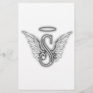 Papier LETTRE INITIALE ANGLE Alphabet S AILES HALO