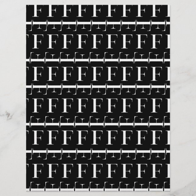 PAPIER LETTRE INITIALE MONÂTRE F (Devant)